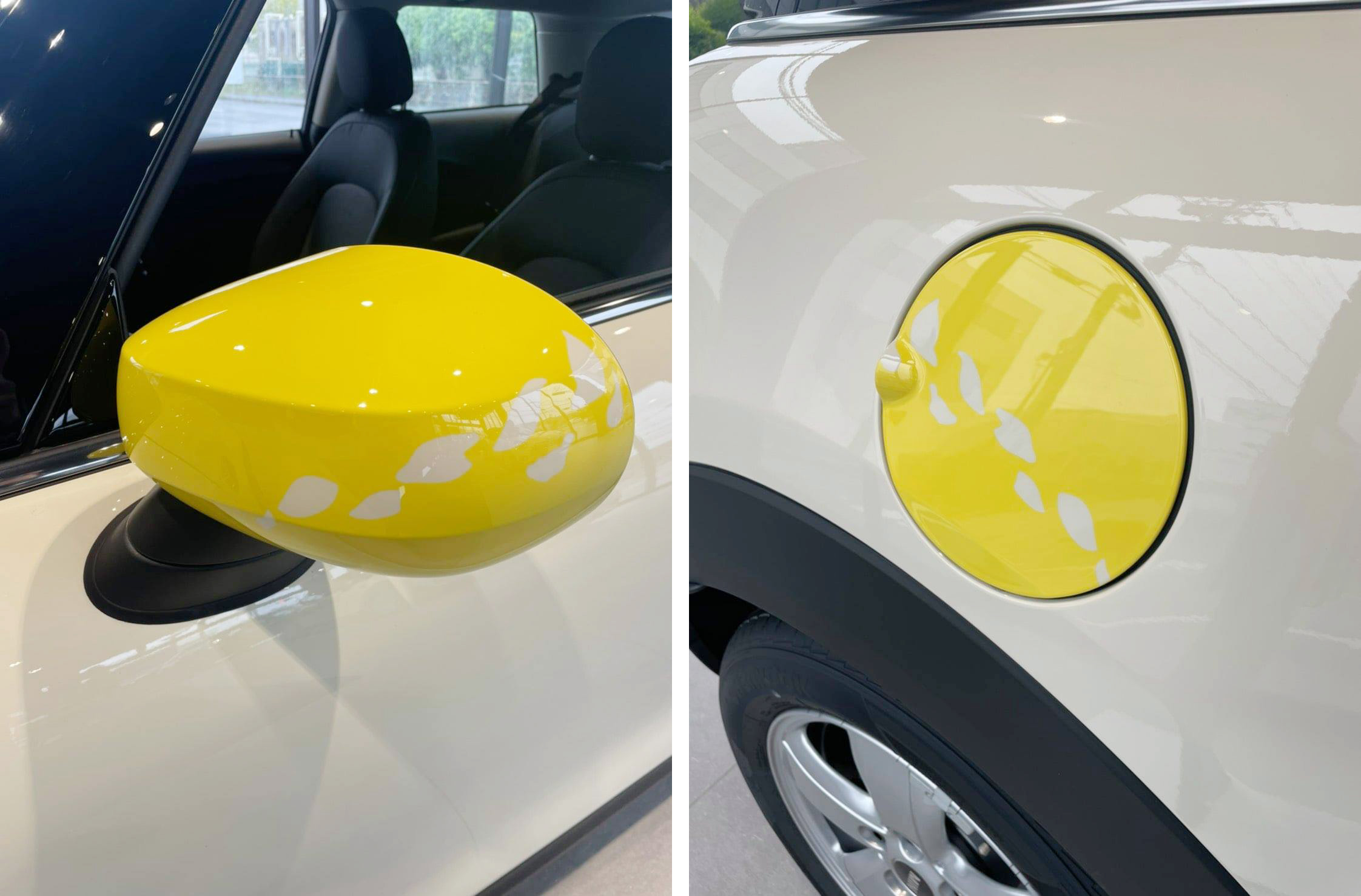 MINI COOPER D 3DOOR. NANOHANA Outfitドアミラーと給油口カバー